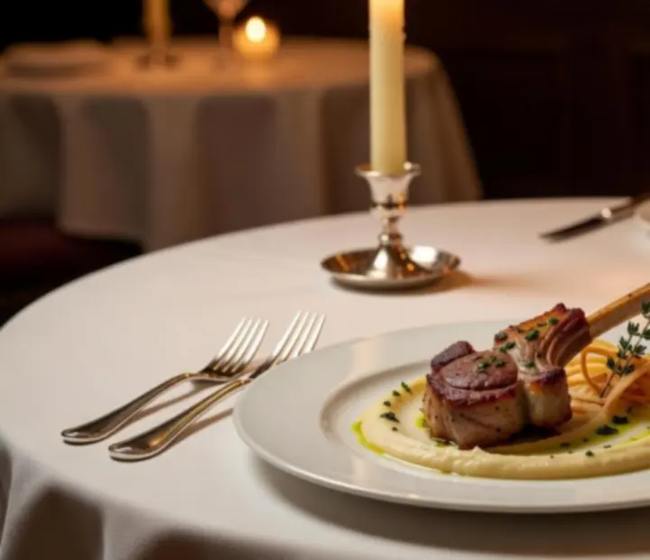 Accord mets et vins gastronomique dans une assiette raffinée