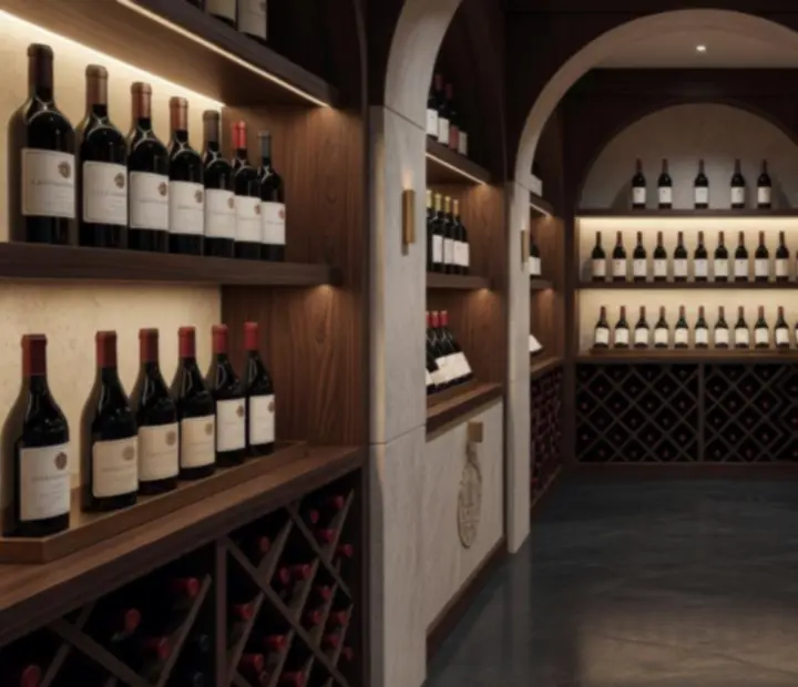 Cave à vins élégante dans un restaurant gastronomique