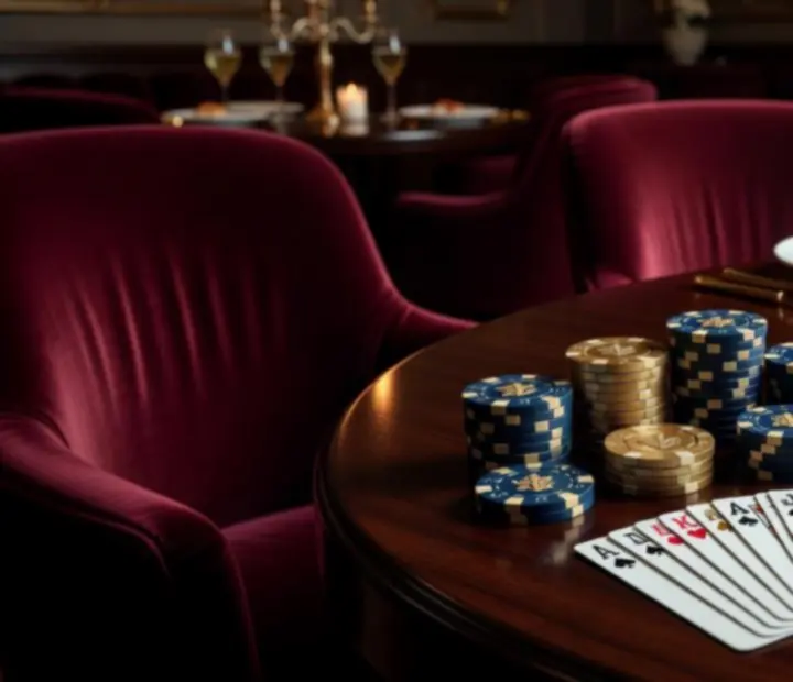 Table de poker premium dressée au cœur du restaurant