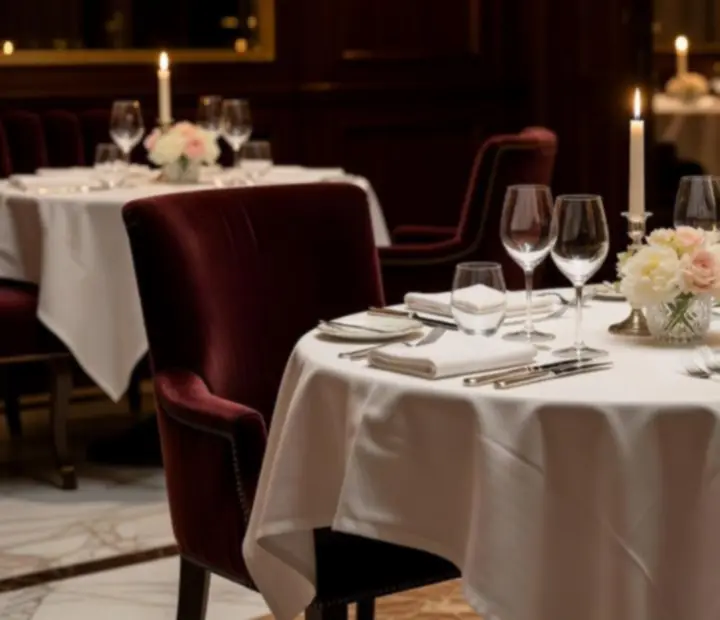 Table gastronomique élégante prête à accueillir des convives